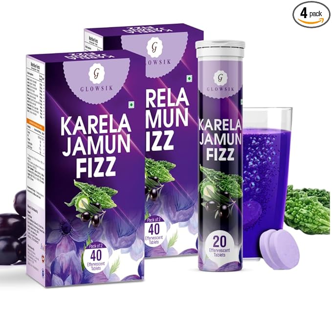 SugarVedas Ayurvedic Karela Jamun Tablets 80 Effervescent Tablets Herbal Diabetes Management for Blood Sugar Control | Promotes Healthy Glucose Levels & Digestive Health Ayurvedic Effervescent Drink